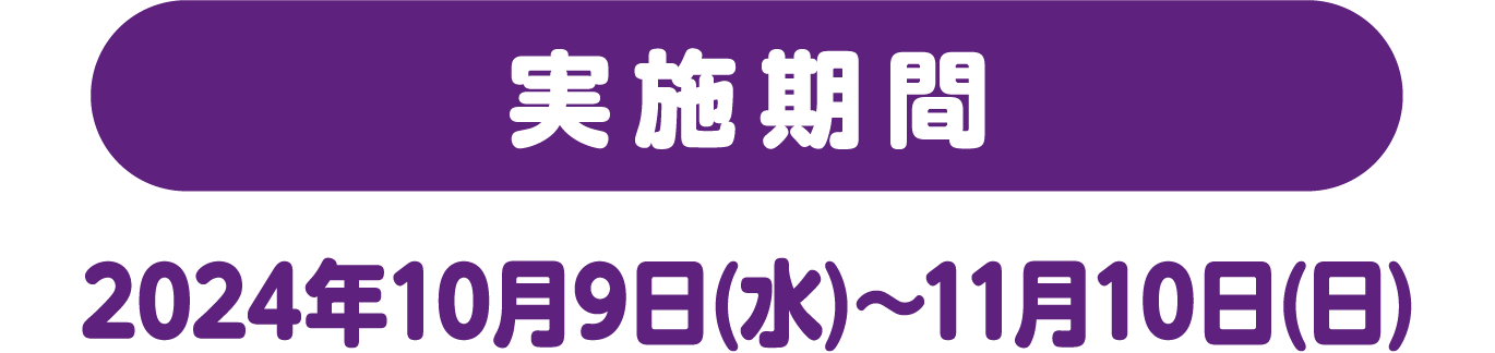 実施期間 2024年10月9日(水)〜11月10日(日)